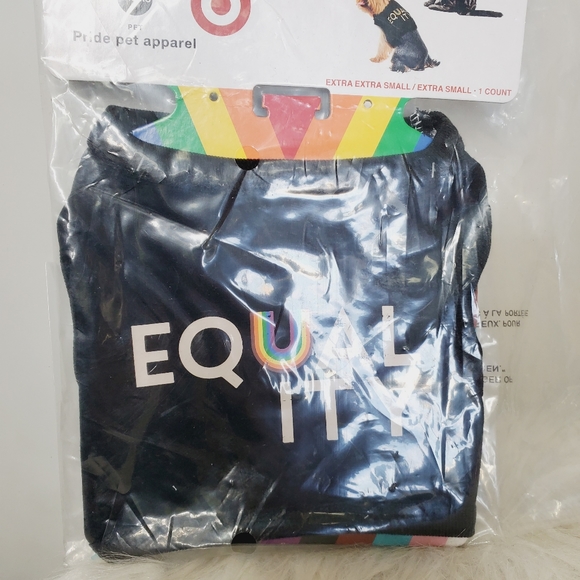 NWT TAKE PRIDE Equality Black Rainbow Pet Dog. Black Shirt Tee Size XXS XS - Picture 2 of 3